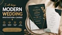 customize modern digital wedding invitation cards