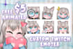 draw cute chibi twitch emotes and sub budges for vtuber