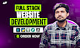 make websites using python django react js mern stack as a full stack developer