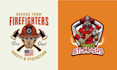 design custom, fireman, skull and mascot firefighter logo