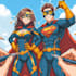 draw amazing couple superhero character