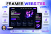 design modern framer website, framer landing page or figma to framer