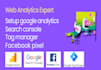 setup google web analytics, search console ,facebook pixel