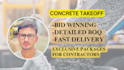 do concrete takeoff and construction cost estimation
