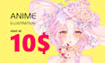 draw anime art illustration, original character, fanart, vtuber model