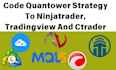 code quantower strategy to ninjatrader, tradingview and ctrader