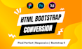 convert psd to html, figma to html responsive bootstrap 5