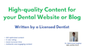 create content for your dental website or blog
