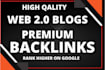 increase domain rating DR 50, 60 and 70  with high authority links