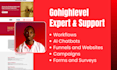 setup gohighlevel crm, sales funnel, chatbot, zapier flows