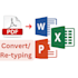 convert re typing PDF or image or non editable file into word excel powerpoint