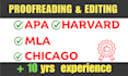 proofread, cite, reference and format professionally