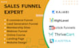 build thrivecart, kajabi, sales funnel, go high level, simvoly, samcart website