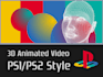 create a low poly 3d animation video in ps1 or ps2 style