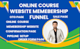 setup gohighlevel membership online course membership funnel automation workflow