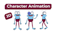create a 2d cartoon character animation