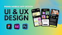 do UI UX mobile app design and prototype in figma