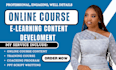 create online course content training manual workbook elearning course creation