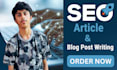 do SEO article writing, blog writing and blog post creation