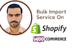 do bulk import and upload products on shopify and wocommerce