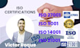 provide iso 27001 21 001  9001 14001 gmp certifications