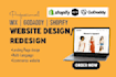 design german wix website, shopify store, redesign godaddy ecommerce webshop