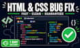 fix HTML, CSS and javascript bugs on your website