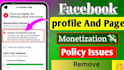remove facebook monetization issues within 15 minutes
