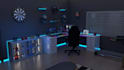 design 3d isometric gaming room and streaming room
