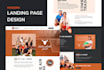 design a modern and professional landing page with figma