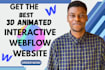 interactive 3d animated webflow website webflow threejs spline nextjs gsap webgl
