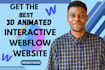 3d animated website webflow 3d spline scrolling animation threejs webgl nextjs