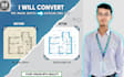 convert PDF, image, or hand sketch to an autocad dwg cad floor plan