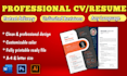 design professional CV, resume