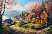 draw fantasy concept landscape illustrations
