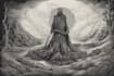 draw dark art illustration with engraving style
