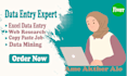 do perfect data entry, web research and excel expert