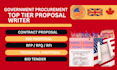 write government contract, bid proposal, rfp, rfq, contract proposal
