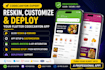 reskin customzie codecanyon flutter app, php laravel wordpress