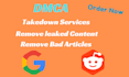 remove leaked copyright content on google,bad articles, reddit posts by dmca