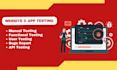 do QA testing, user testing, review android app, ios app and website testing