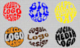 make hand drawn typography logo design circle style
