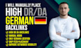 manually place high dr da german backlinks