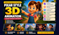3d pixar style ai animation video ai cartoon video storytelling ai animation