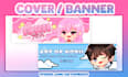 create cute chibi banner for youtube, twitch, twitter, etc