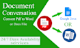 convert PDF to word file in 1 hour