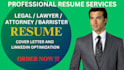 write legal resume, cover letter, linkedin optimization