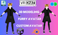 create vrchat avatar 3dmodel vtuber furry avatar