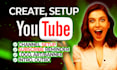 create, setup, youtube channel with logo,  art, intro, outro