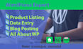 do wordpress data entry and woocommerce product upload